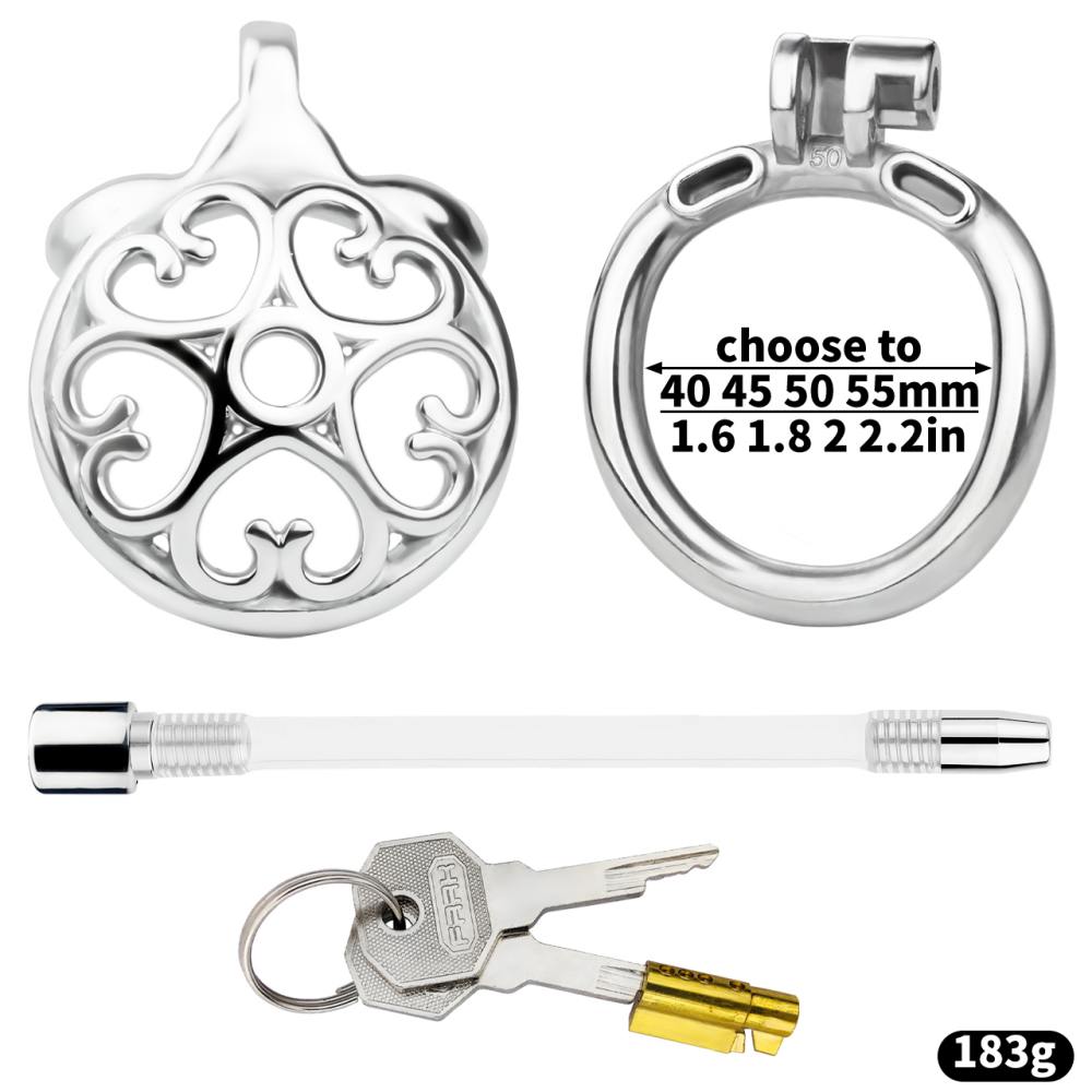 Material: 304 Stainless steel
Cage high: 12mm
Cage length: ... FAAK - Metal Chastity Cage 276 w Catheter 45mm photo-8