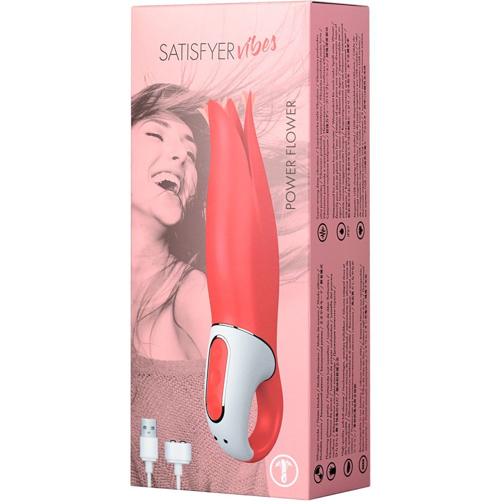 The vibrations of its fluttering petals will have your love ... Satisfyer - Power Flower Petals Vibe - Red photo-10
