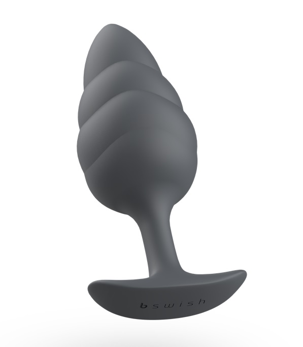 Bfilled Basic Wave massaging plug has a stimulating ripple t... B Swish - Bfilled Basic Wave - Slate photo-2