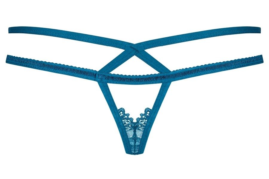 Obsessive - 838-THO-6 Thong - Turquoise - S/M photo-8