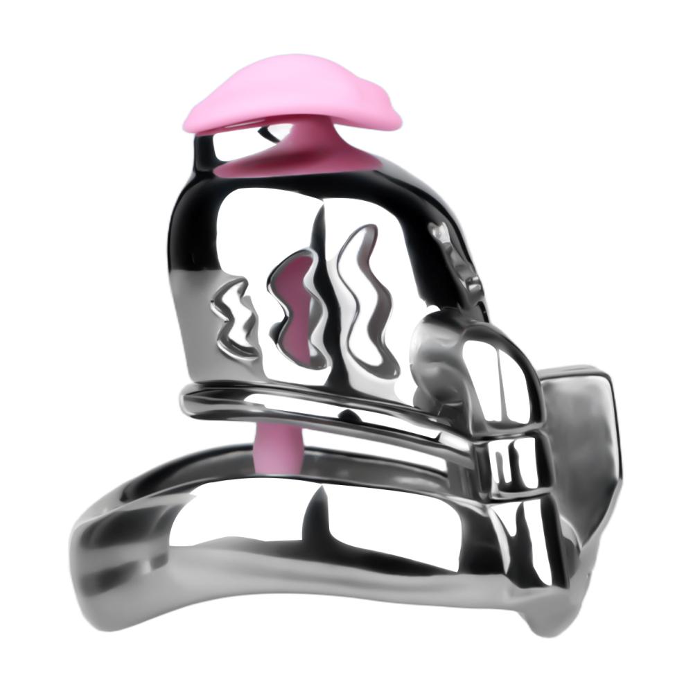 Material: 304 Stainless steel
Cage high: 72mm &nb... FAAK - Metal Pig Chastity Cage w Catheter - Black photo-8
