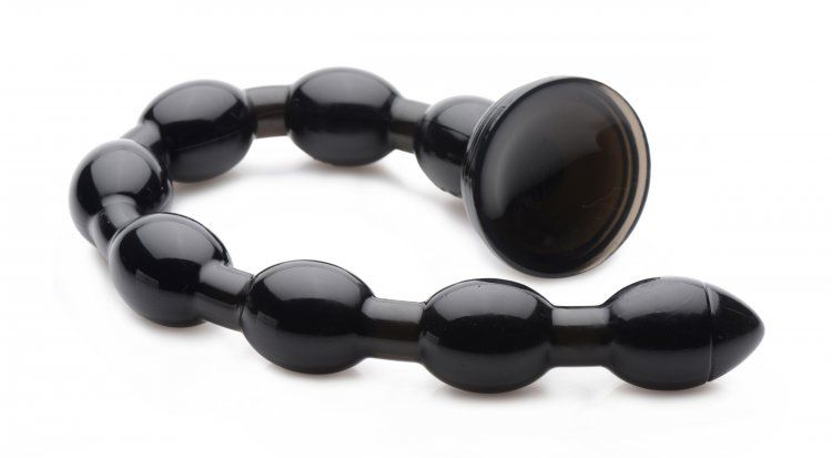 Count them out as they push deep into your hole! Use the suc... Hosed - 19" Beaded Anal Snake - Black photo-2