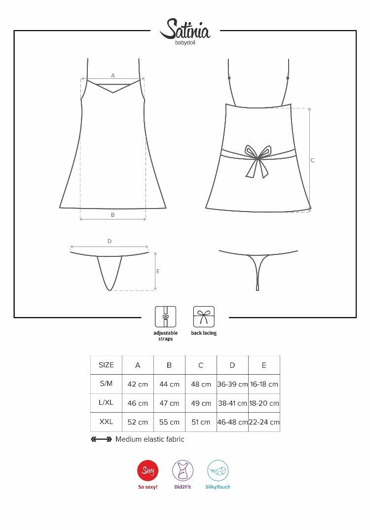 Fasten your seat-belt and get ready for exciting journey to ... Obsessive - Satinia Babydoll & Thong - Black - L/XL photo-7