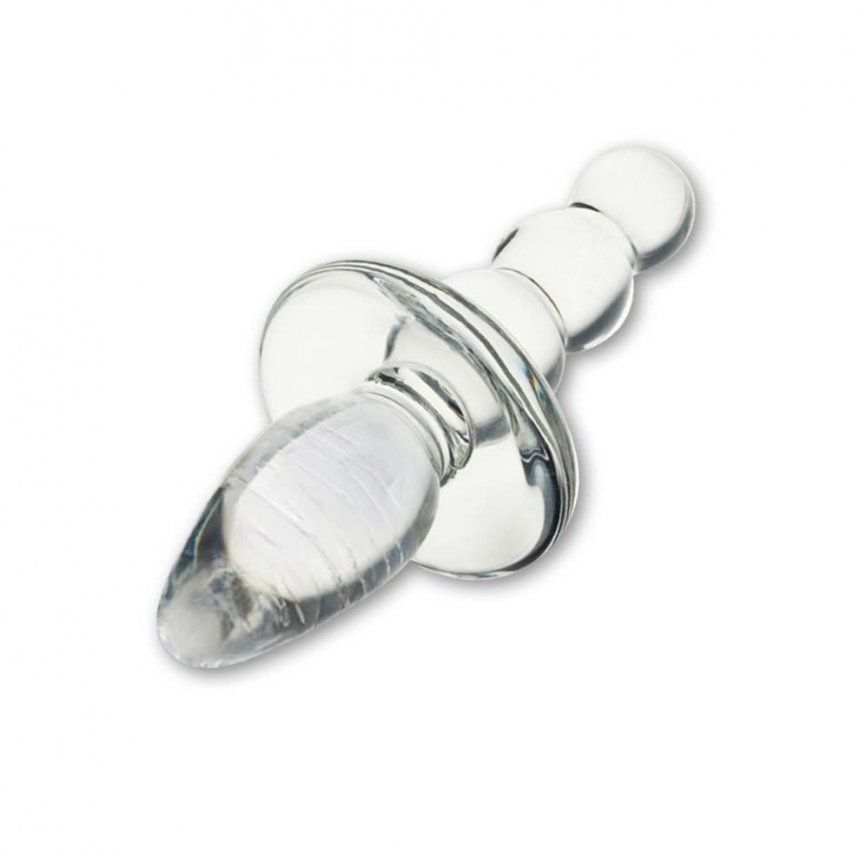 The smooth feeling of glass and its crystal clear look is ir... Glas - Titus Beaded Butt Plug photo-2