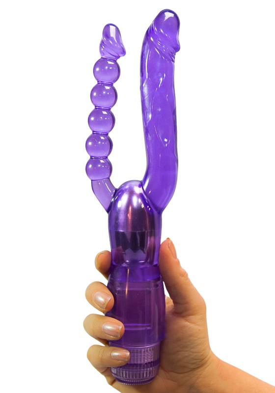 Are you looking for some special 02 Vibrators?This dual pene... Aphrodisia - Double Pleasure Dual Penetrator Vibrator - Purple photo-11