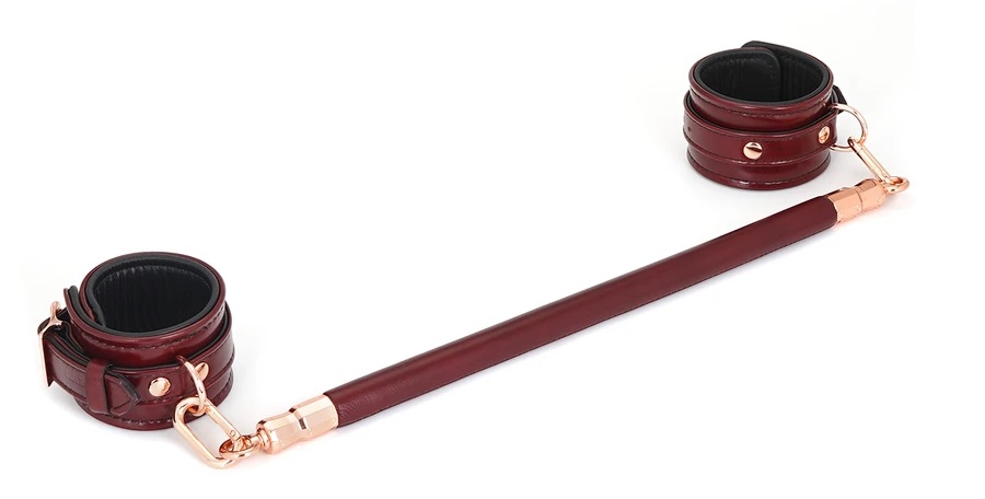 Enhance your restraint pleasure with this spreader bar. Made... Liebe Seele - Spreader Bar - Wine Red photo-5