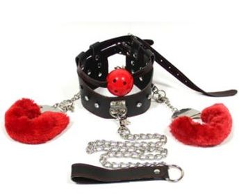 Roomfun - Breathable Ball Gag Restraint with Hand Cuffs photo