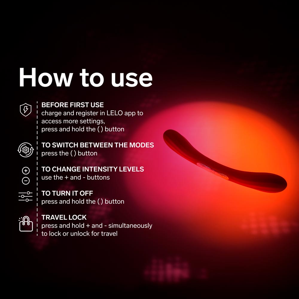 Lelo - Boomerang App Dual-Ended Vibrator - Coral Red photo-8