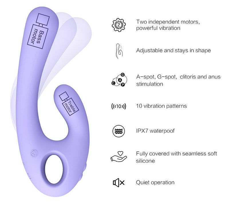 Nomi Tang - Flex Bi 可屈曲双头震动器 - 薰衣草色 照片-6