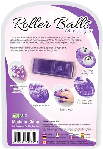 Simple & True - Roller Ball Massage Glove - Purple photo