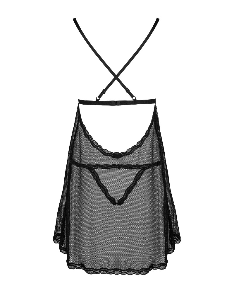 Black babydoll from the Sedila collection. Combined with mat... Obsessive - Sedila Babydoll - Black - 2XL/3XL photo-8