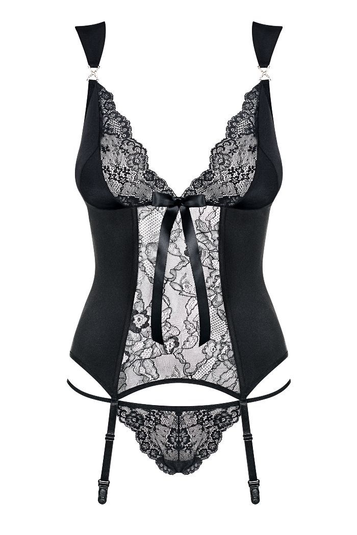 Put on Charmea corset and… don’t turn off the light! Let him... Obsessive - Charmea Corset & Thong - Black - L/XL photo-5