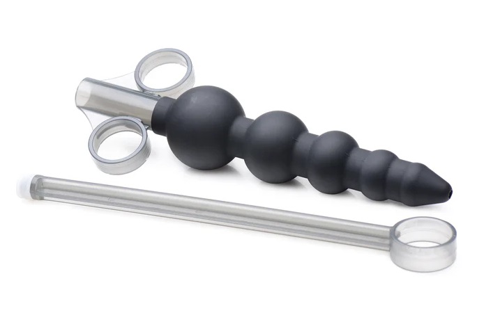Precise lubricant application meets pleasure in this beaded ... Master Series - Beaded Lube Launcher - Black photo-4