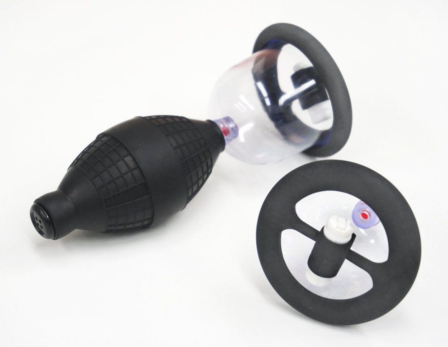 A-One - Excite Electric Nipple Cup DX Vibrator w/Pump - Black photo-5