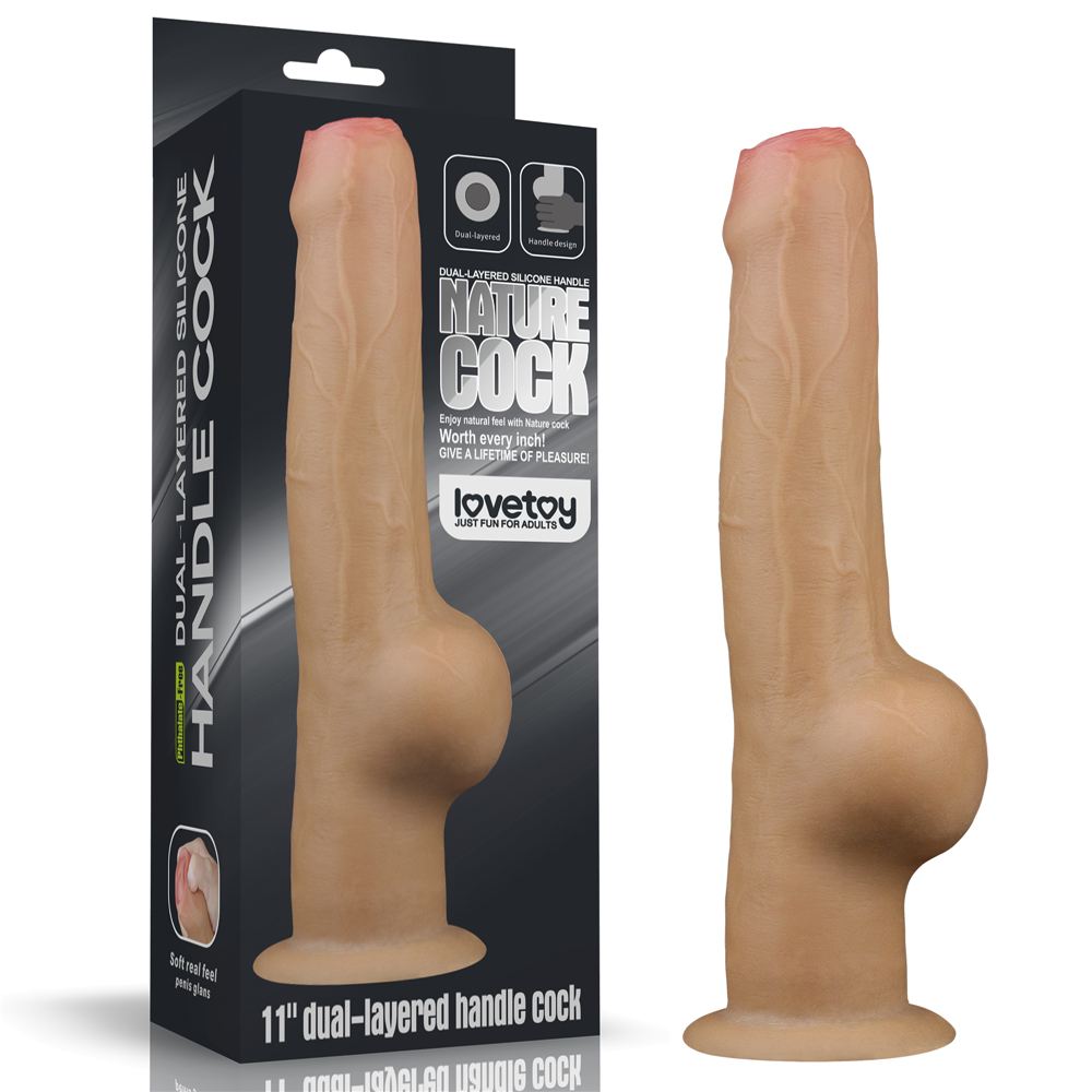Built to deliver the most lifelike satisfaction, Love Toy Du... Lovetoy - 11" Dual Layer Handle Cock - Flesh photo-17