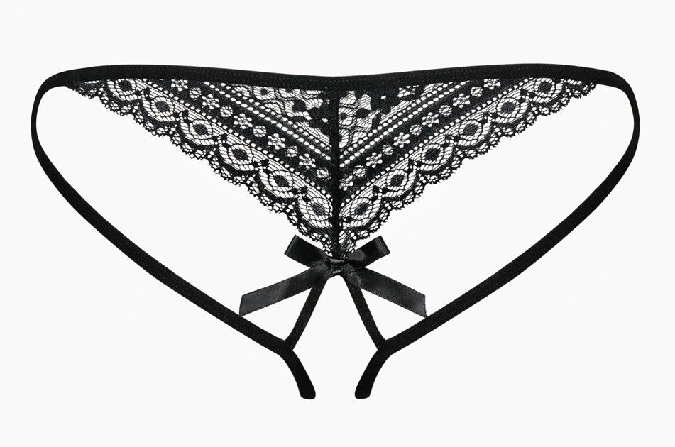 A spicy warm up! Perfect gift for a beginning of an incredib... Obsessive - Picantina Crotchless Thong - Black - L/XL photo-10
