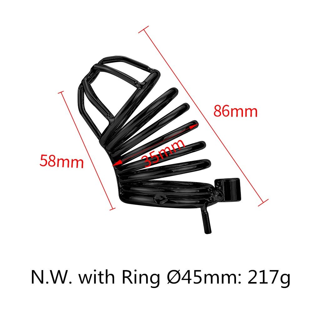 Diameter of cage: 35mm
Diameter of Ring: 40mm/45mm/50mm
N.... MT - Cock Cage 50mm - Black photo-5
