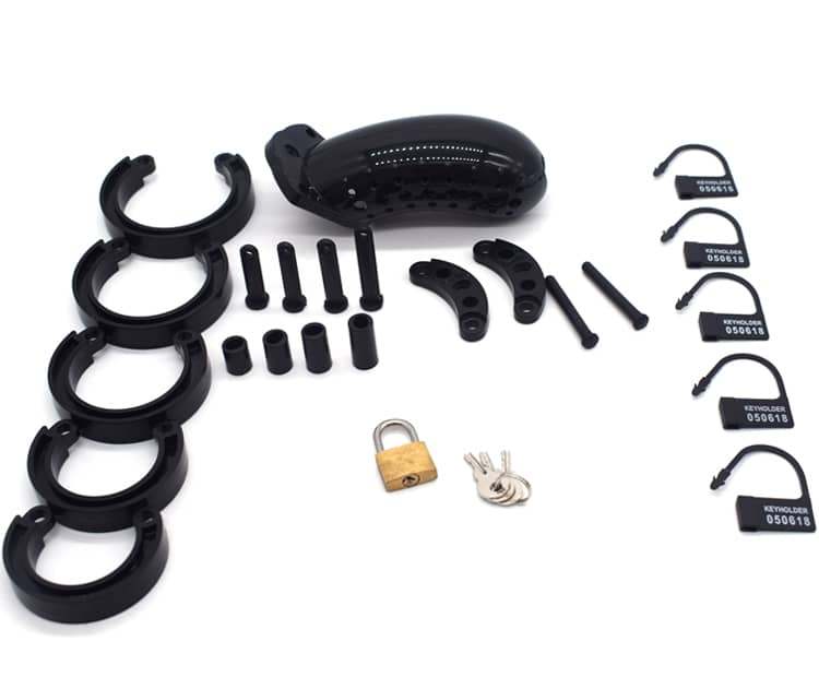 Material: Quality Plastic
Total high: 127mm
Cage high: 115mm... FAAK - Plastic Chastity Cage 23 - Black photo-9