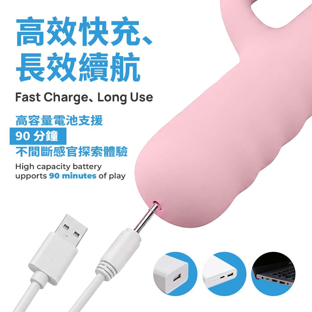 KIKO - SilkTouch Powerful Rotating Rabbit Vibrator - Pink photo-8