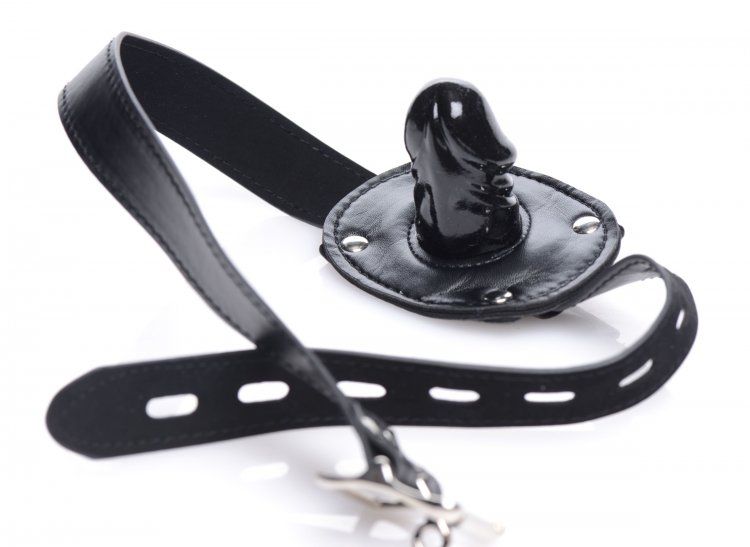 Strict - Bondage Hood with Penis Gag - Black photo-6