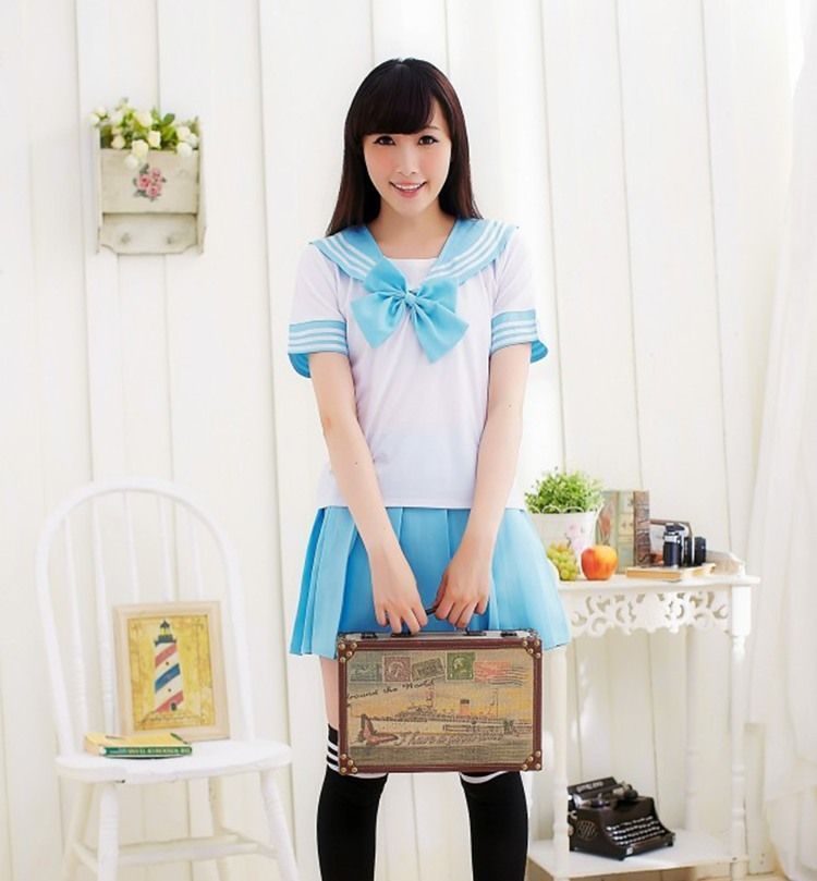 SB - School Girl S129 - Sky Blue photo-3