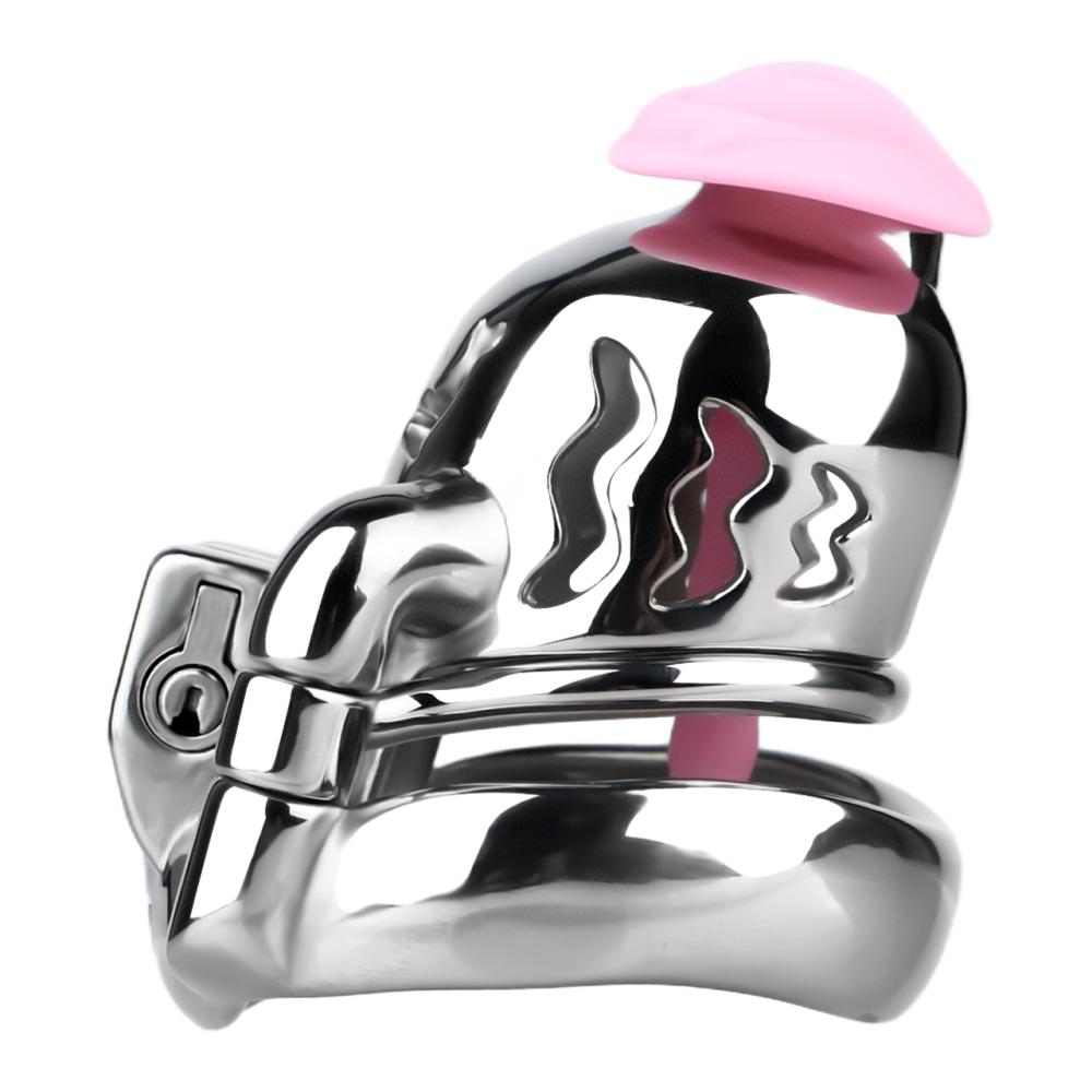Material: 304 Stainless steel
Cage high: 72mm &nb... FAAK - Metal Pig Chastity Cage w Catheter - Black photo-6