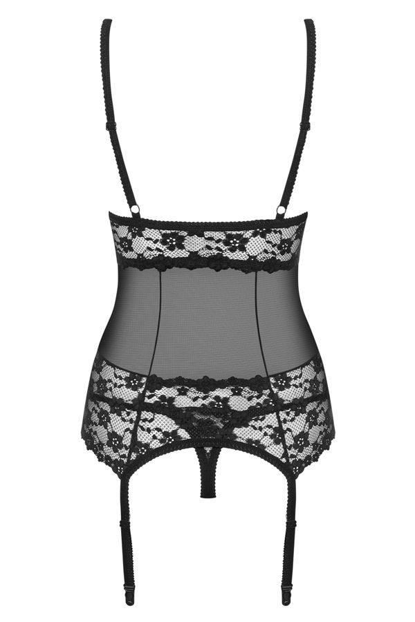 Obsessive - Letica Corset & Thong - Black - L/XL photo-8