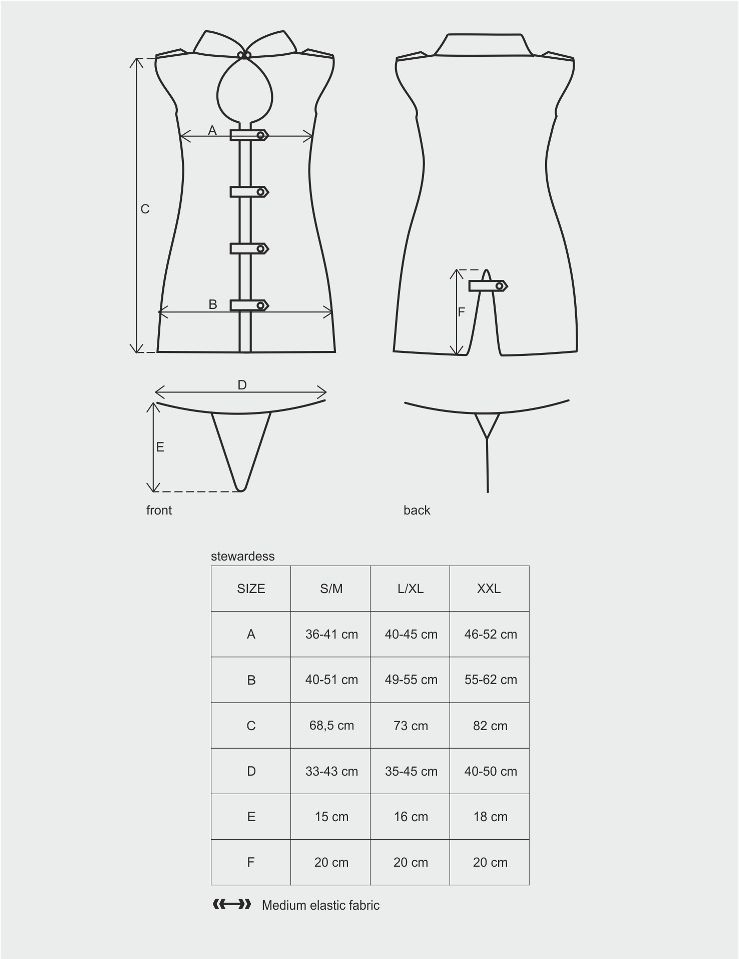 Welcome aboard! If you’re holding this box in your hand – it... Obsessive - Stewardess Costume - Gray - XXL photo-7