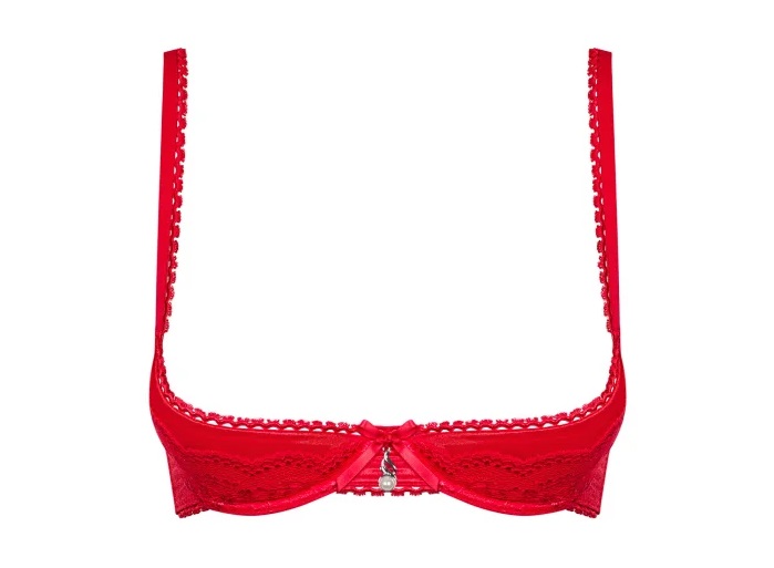 Obsessive - Lovica Half-Bra - Red - S/M photo-5