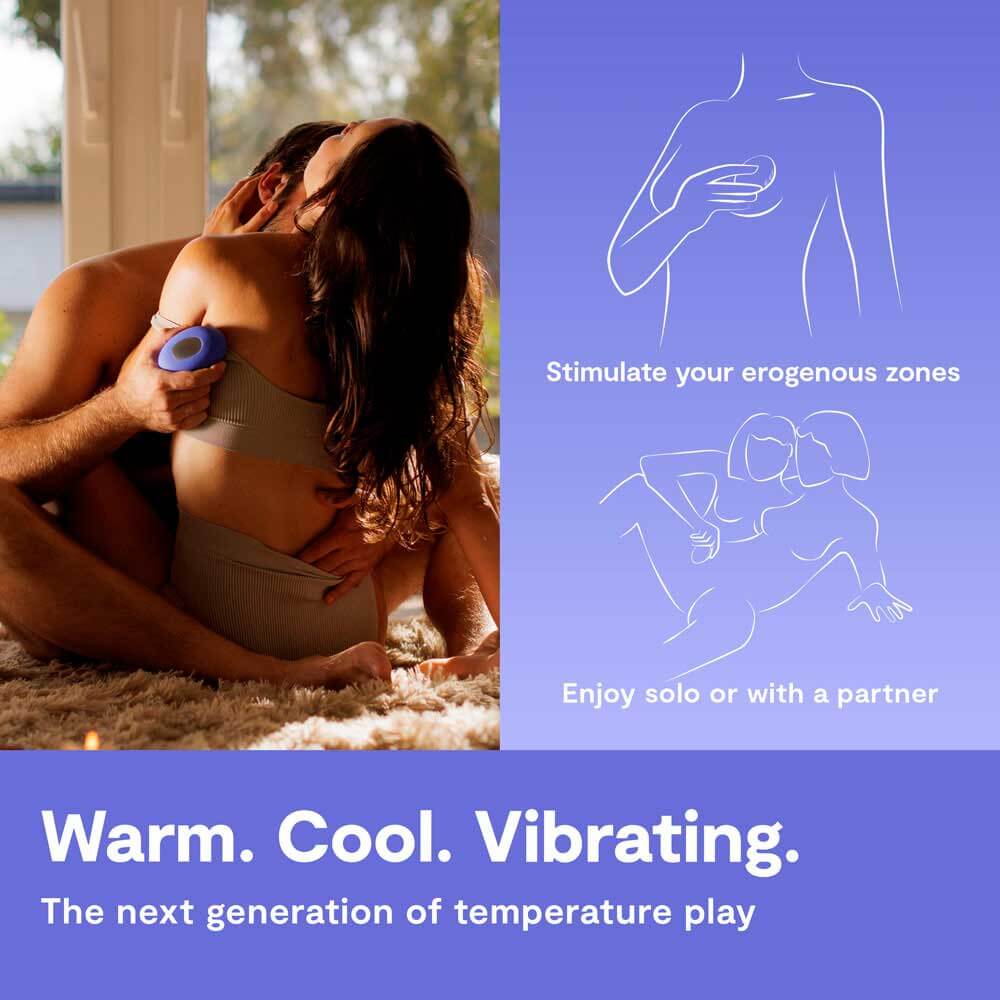 Designed as a lay-on vibrator with precision temperature... We-Vibe - Temp Cooling & Heating Massager - Lavender Blue photo-11