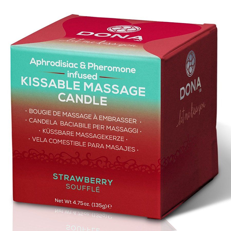 Dona - Kissable Soy Massage Candle Strawberry Souffle - 135g photo-3