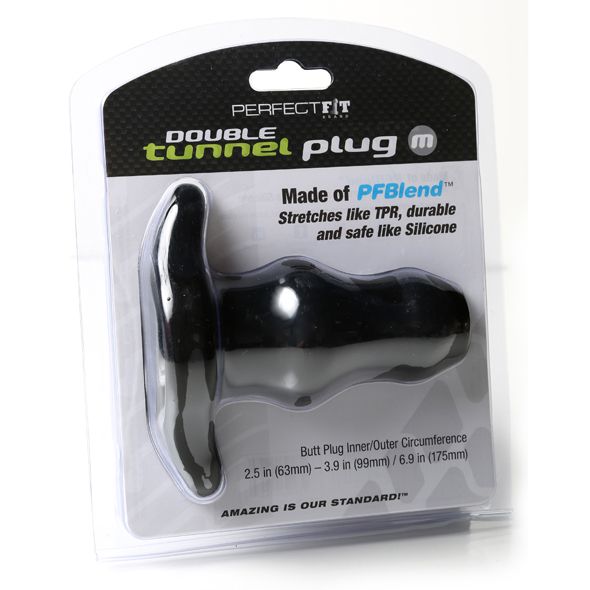 Perfect Fit - Double Tunnel Plug Medium - Black photo-3