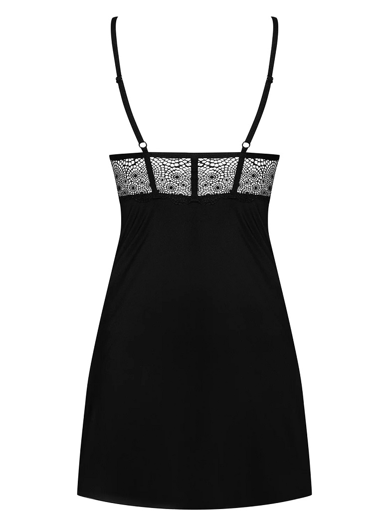 Imagine wearing something that makes you feel really sexy an... Obsessive - Sharlotte Chemise & Thong - Black - S/M photo-8
