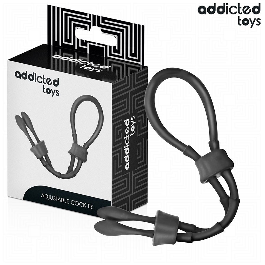 The Addicted Toys Adjustable Silicone Penis Rope is designed... Addicted Toys - Adjustable Lasso Cock Ring - Black photo-6