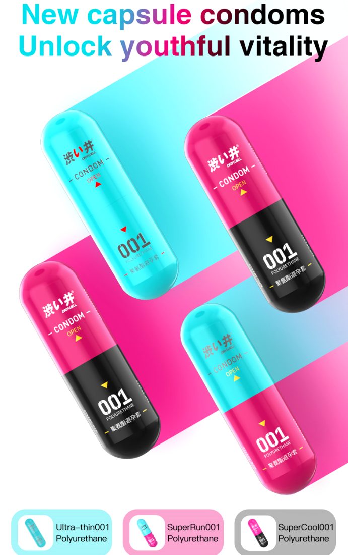 Polyurethane material, youthful and trendy capsule design, p... Drywell - 0.01 Ultra Thin Condoms 3's Pack photo-13