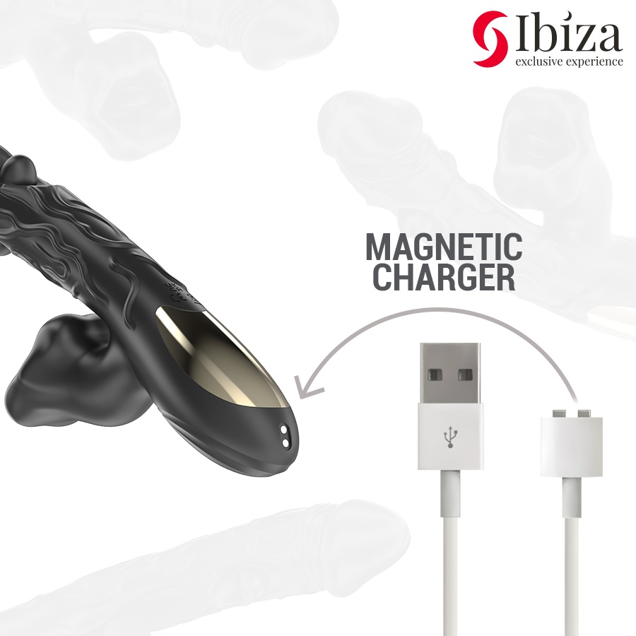 Explore new dimensions of pleasure with the IBIZA Rotating C... Ibiza - Realistic Biting Rabbit Vibrator - Black photo-3