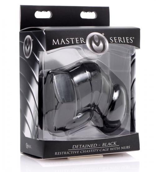 Master Series - Detained Restrictive Chastity Cage - Black photo-5