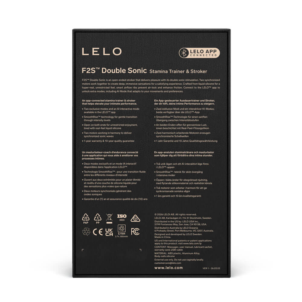 Lelo - F2S Double Sonic AI Stamina Trainer Stroker - Red photo-13