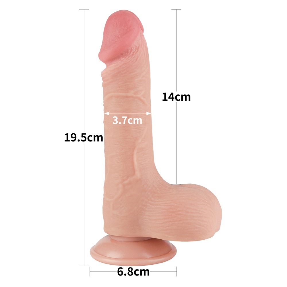 Lovetoy - 7.5" Sliding Skin Dildo 14cm - Flesh photo-12