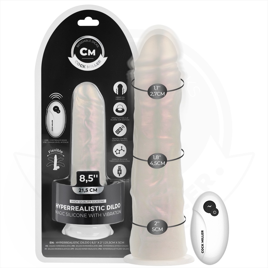 The COCK MILLER 21.5 cm is a high-end dildo that offers a un... Cock Miller - 21.5cm Lighting Vibro Dildo - Pearl photo-9
