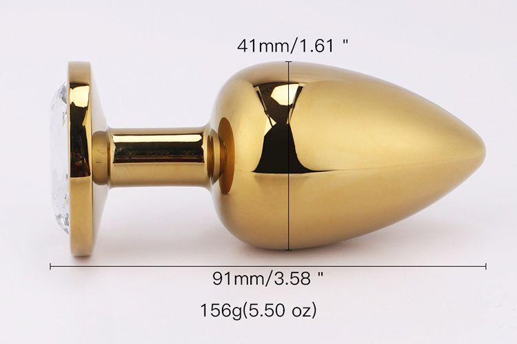 MT - Anal Plug 95x40mm - Golden/White photo-4