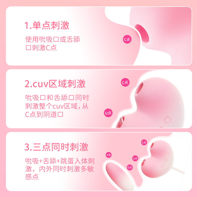 Zemalia - 桃桃豚 - 舌舔&吸啜&震動 多功能可APP控按摩器 - 粉色 照片-3