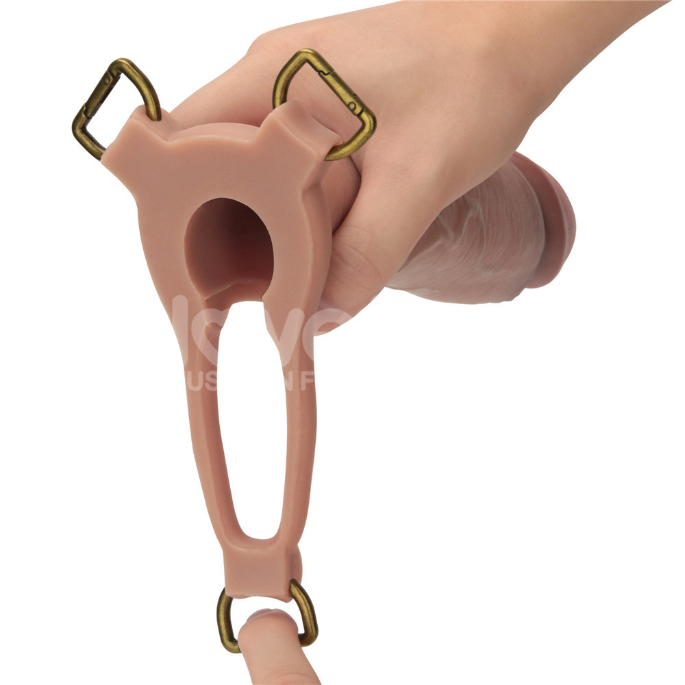 Lovetoy - Ingen 空心穿戴式 9'' 假陽具套裝 大碼至加加大碼 - 肉色 照片-9