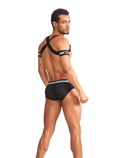It’s party time! Look super hot with your Mister B Urban Clu... Mister B - Urban Club X-Back Harness - Striped Grey photo-4
