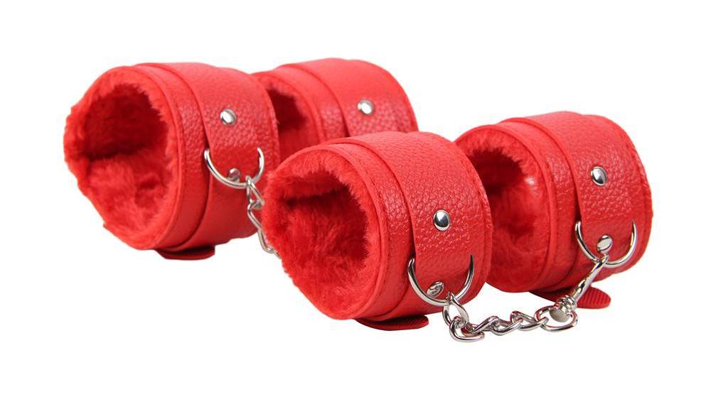 Includingopen breathable play ball gag + handcuffs +... Ohyeah - Bondage SM Adult Set - Red photo-2