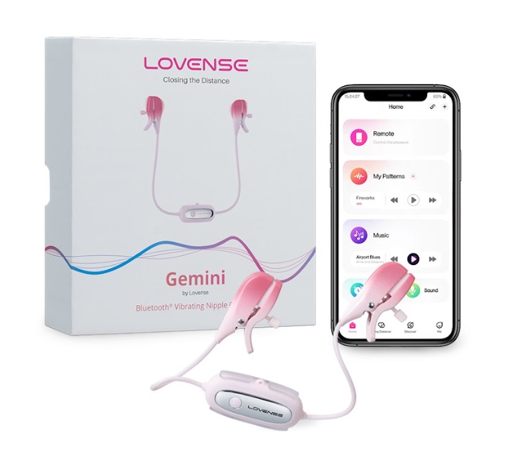 The world's first app-controlled adjustable vibrating ni... Lovense - Gemini Nipple Clamps photo-14