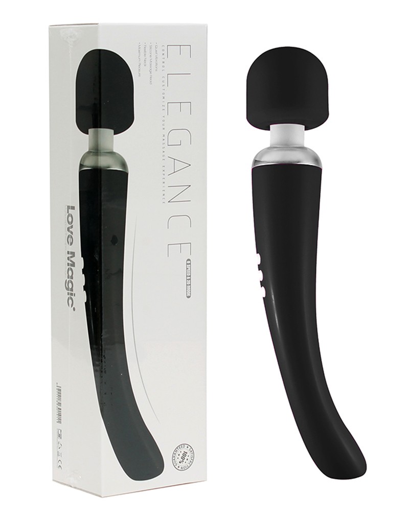 Enjoy soothing vibrations anywhere and anytime with this wir... Love Magic - Elegance Wand Massager - Black photo-2