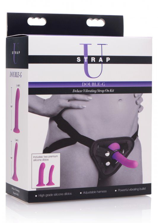 Whether you are pegging, engaging in female-female sex, or f... Strap U - Double-G Deluxe Vibrating Strap-On Kit - Purple photo-6