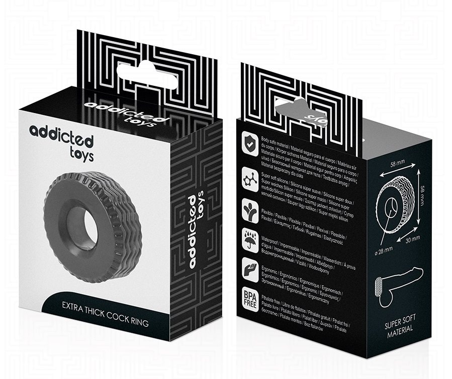 The Addicted Toys Extra Thick Cock Ring is the perfect acces... Addicted Toys - Extra Thick Cock Ring - Black photo-7