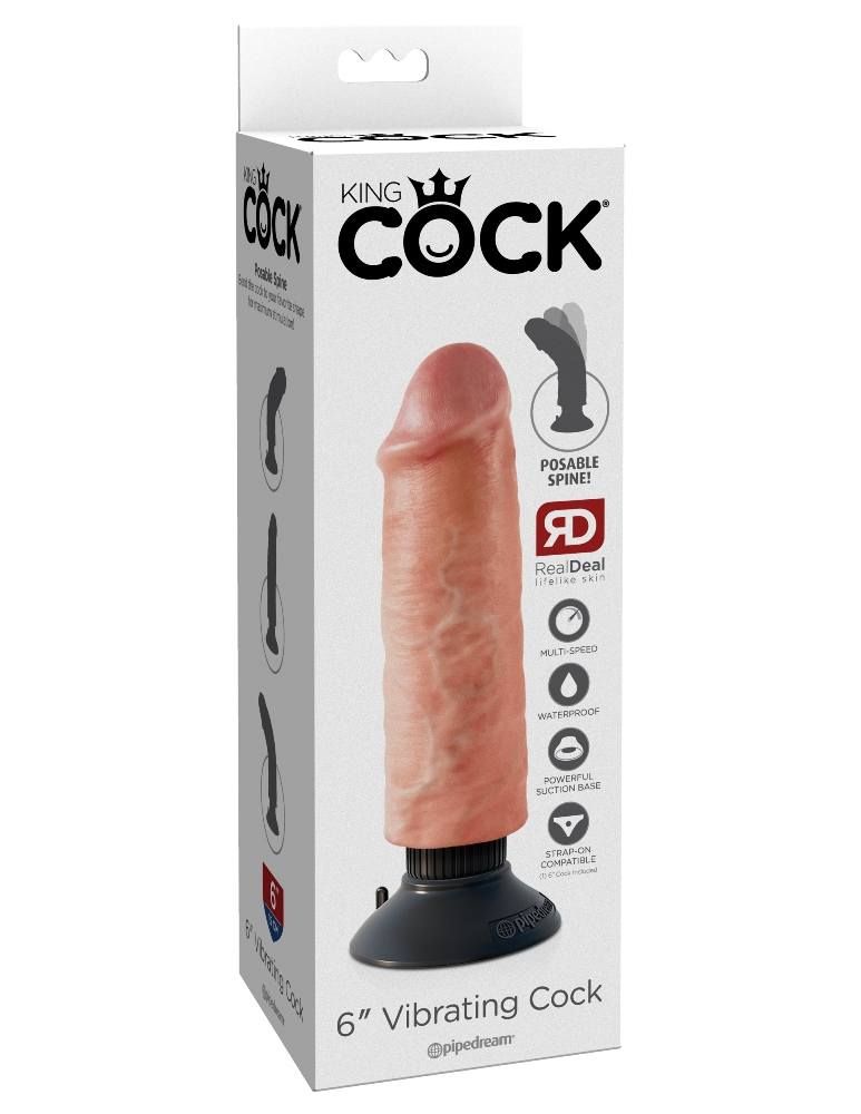 Do you want your first vibrator to look and feel just like t... King Cock - Vibrating Cock 6″ - Flesh photo-9